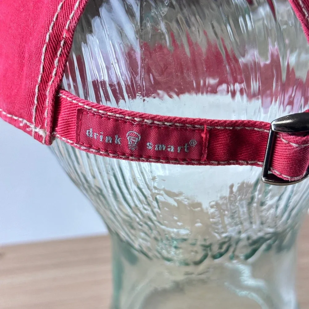 VTG Style Master Jim Beam Racing Hat Mens Baseball Cap Red Distressed Cotton